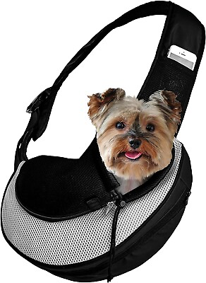 #ad Expandable Pet Carrier Sling Bag w Harness Strap Small Dog Puppy and Cat $25.95