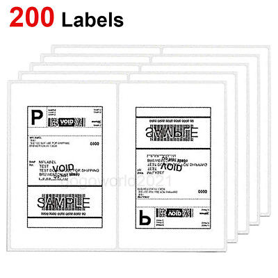 #ad US 200 Shipping Labels 8.5 x 5.5 Rounded Corner Self Adhesive 2 Per Sheet Blank $13.91
