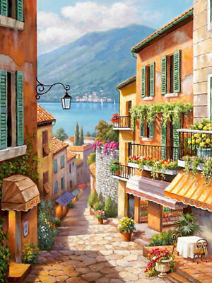 #ad Paint by Numbers for Adults –16x20 inch Without Frame Mountain View Town $21.99