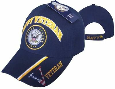 #ad U.S. MILITARY VETERAN NAVY OFFICIALLY LICENSED BLUE Baseball Cap Hat $12.88