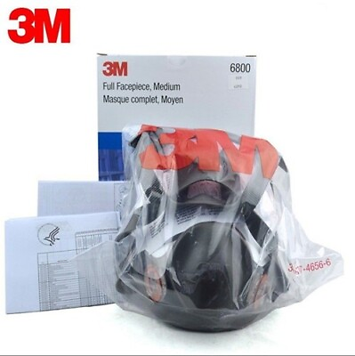 #ad 6800 Full Face Reusable Respirator Size Medium Full Face Gas Mask $53.59