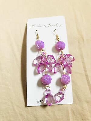 #ad Purple Bohemian Boho Long Tassel Fringe Earrings NWT $19.99