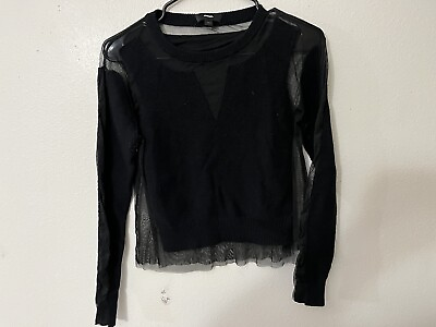 #ad Diesel Women Pullover Knit Sweater W Lace Black Size XS $20.00