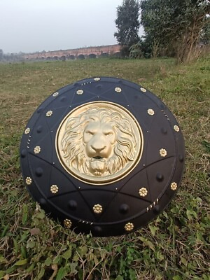 #ad 22quot; Medieval Lion Face Shield Iron Solid Steel Round Shield $108.00