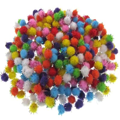 #ad Glitter Soft Pompoms Mixed Pom Poms Balls Scrapbook Craft Decoration 500pcs Sets $10.00