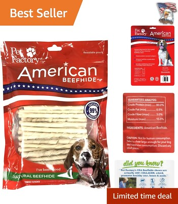 #ad High Quality 5quot; Twist Sticks Dog Chew Treats American Beefhide Natural Flavor $34.19