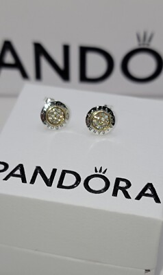 #ad 💎 New Pandora Signature Earrings Two tone Clear CZ 260559CZ $26.40