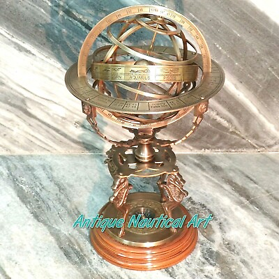 #ad Antique Style Huge World Globe Armillary Home Decorative Item Gift $99.00