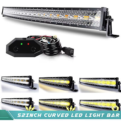 #ad 52INCH Curved LED Light Bar Flasing Strobe Driving for Pickup Truck 4WD SUV ATV $119.99