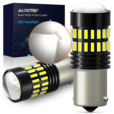 #ad AUXITO 2x 1156 BA15S LED Backup Reverse CANBUS White Light Bulbs 6500K 7506 P21W $12.69