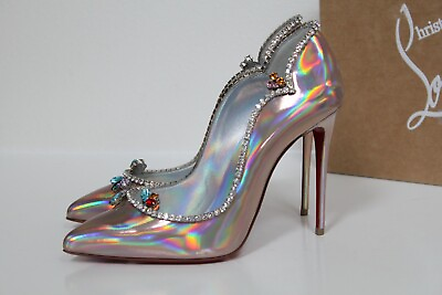 #ad sz 7 37.5 Christian Louboutin Chick Queen Iridescent Jewel Red Sole Pump Shoes $795.00