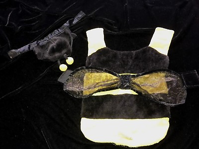#ad male female BUMBLE BEE puppy dog HALLOWEEN COSTUME 2 PC furry SPARKLE WING SMALL $5.91