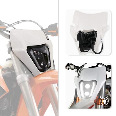 #ad White LED Head Light Lamp Motorcycle Headlight Universal Dirt Bike Motorcycle $60.99