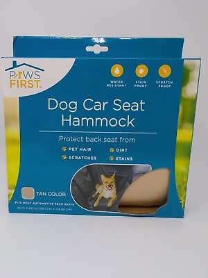 #ad Paws First Dog Car Seat Hammock Tan 55x49quot; Water Resistant Stain Scratch Proof $8.99