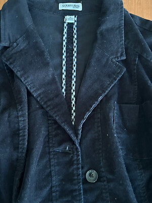 #ad St Johns Bay Womens Jacket Size XL Black Corduroy Blazer Long Sleeve $29.00