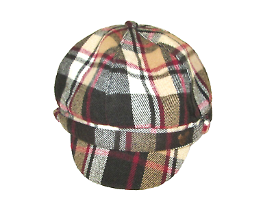 #ad Disney Parks Adult Brown Tan Plaid Cap Mickey Embroidery Symbol Lined 370 $19.00