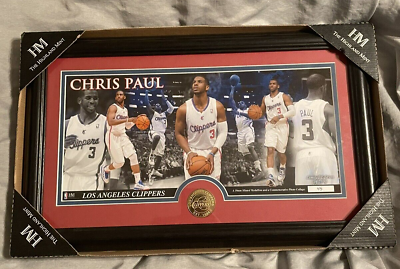 #ad Chris Paul LA Clip Highland Mint Framed Photo Bronze Coin Basketball Limited $44.99