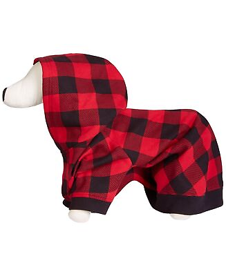 #ad allbrand365 designer Pet Hoodie Size Large Color Buffalo Check $34.50