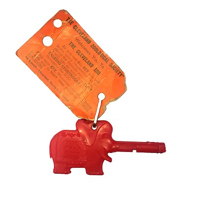 #ad Vintage Key To The Zoo Packey The Red Elephant with tag Cleveland Ohio Zoo $18.00