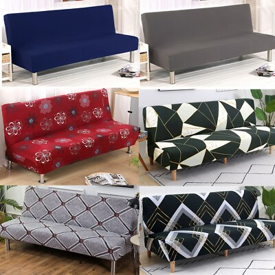 #ad Stretch Armless Sofa Bed Cover Full Folding Couch Futon Slipcover Home Decor $19.99