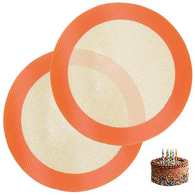 #ad Round Silicone Baking Mats for 8 Inch Cake Pan Food Non Stick $13.72