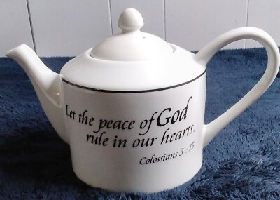 #ad Coventry Daily Blessings Teapot Colossians 3:15 Peace of God Rule Hearts $50.14