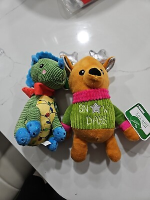#ad HOLIDAY TIME * REINDEER * SNOW DAYS * SQUEAK TOY * 9 IN And dianosor $9.99