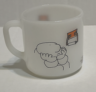 #ad Ziggy Tom Wilson Milk Glass Coffee Mug Federal Glass Out Of Toilet Paper $14.88