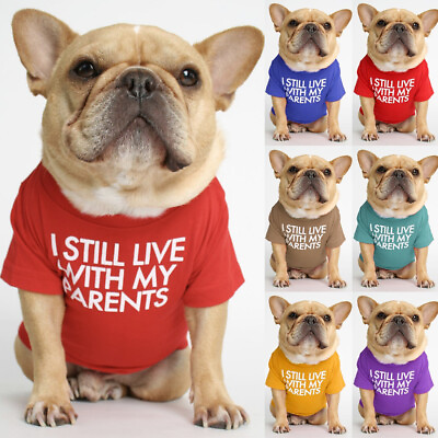 Letters Printed Summer Dog T shirt Pure Cotton Dog Clothes for French Bulldog $5.24