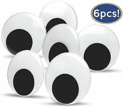 #ad Bastex 3 inch Giant Googly Wiggle Eyes 6 Pack. Includes Self Adhesive on Backs $7.99