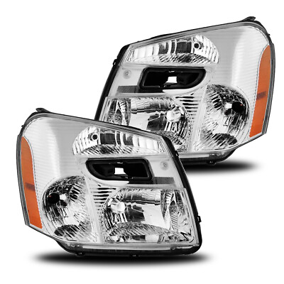 #ad Headlight For 2005 2009 Chevy Equinox Pair Set Chrome Halogen Driver Passenger $64.99