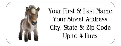 #ad 150 Miniature Horse Baby Mailing Return Address Labels Personalized 1 x 2 5 8 $7.99