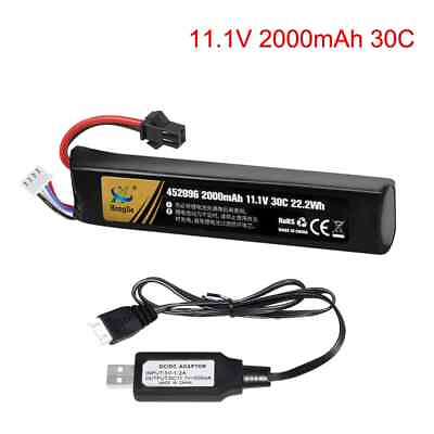 #ad 1x 11.1V 2000mAh 30C 3S SM2P Plug Lipo battery USB for Electric Automatic Toys $14.99