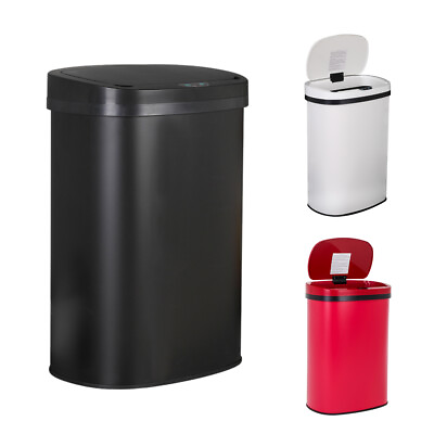 #ad 13 Gallon Smart Sensor Trash Can Automatic Kitchen Garbage Can w Lid Touchless $63.64
