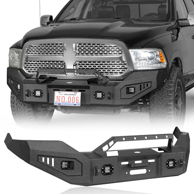 #ad Steel Front Winch Bumper w Led Lights for RAM 1500 2013 2014 2015 2016 2017 2018 $499.48