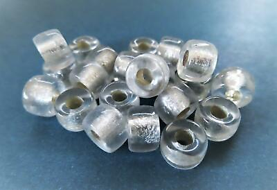 #ad 12 5 x 9 mm Czech Glass Crow Beads: Crystal Silver Lined $2.33