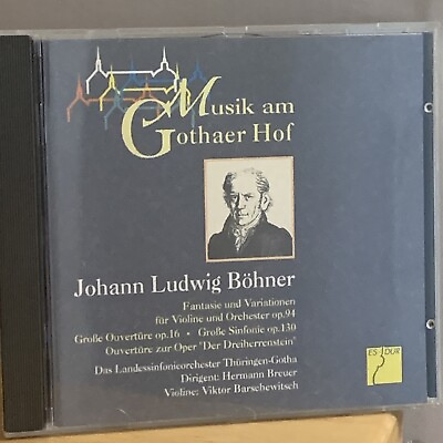 #ad Johann Ludwig Bohner CD ES 2022 Germany Musik am Gothaer Hof ES DUR Gothaer $19.99