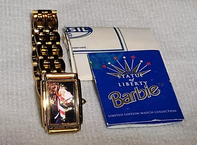 #ad Fossil Barbie Statue Of Liberty Ladies Watch NEW Limited Edition Numbered $29.94