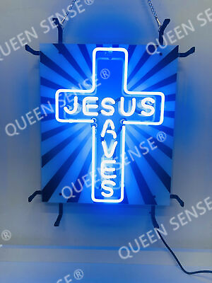 #ad New Jesus Saves Christ Cross Light Lamp Neon Sign 24quot; With HD Vivid Printing $269.79