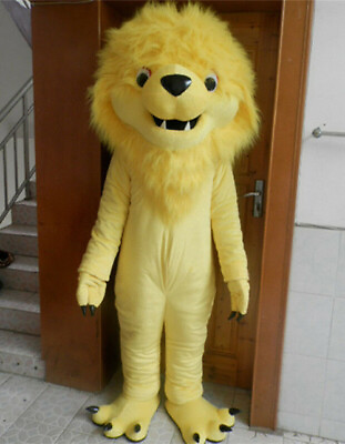 #ad Halloween Yellow Carnival Lion Mascot Costume Cosplay Party Clothing Adults $382.18