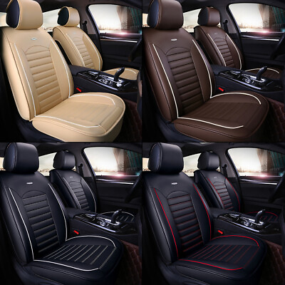Car 5 Seat Covers Full Set Waterproof Leather Universal for Auto Sedan SUV Truck $47.49