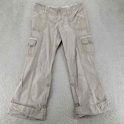 #ad Maurices Pants Womens 7 8 Gray Cargo Pockets Bootcut Mid Rise $17.97