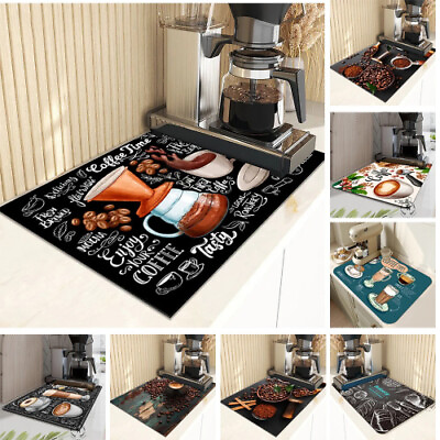 #ad Drain Pad Quick Dry Coffee Dish Cup Drying Mats Table Absorbent Draining Mat $18.63