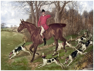 Decor Victorian Poster.Fine Graphic Art Design.Hunting dog.Home Art Design.1023 $59.00