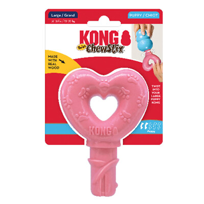 #ad KONG ChewStix Puppy Twist Dog Toy Heart 1 Each Large By Kong $12.07