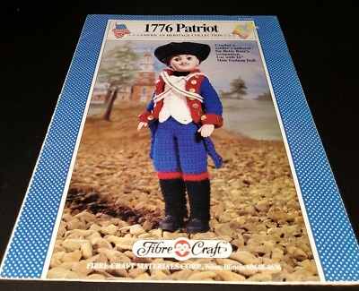 #ad BN13 FIBRE CRAFT 1989 1776 PATRIOT CROCHET PATTERN LEAFLET $7.00