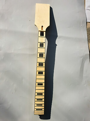 #ad New guitar neck 25.5inch 22fret Maple Fretboard Paddle head Block $51.89