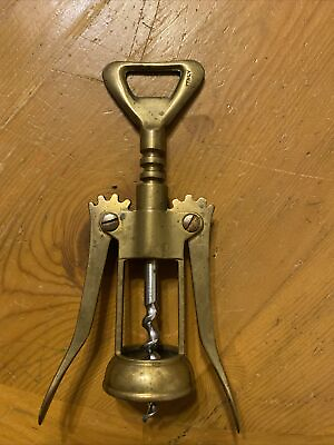 #ad Italian Brass Corkscrew Wine Bottle Opener Vintage Pre Owned $22.00