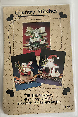 #ad Tis the Season Santa Snowman Angel Craft Doll Pattern Holiday Christmas Winter $6.99