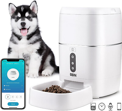 HBN Smart Pet Feeder 6L Automatic Food Dispenser 2.4G Wi Fi Enabled App Control $59.99